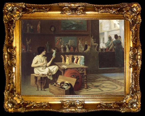 framed  Jean-Leon Gerome Painting Breathes Life Into Sculpture, ta009-2